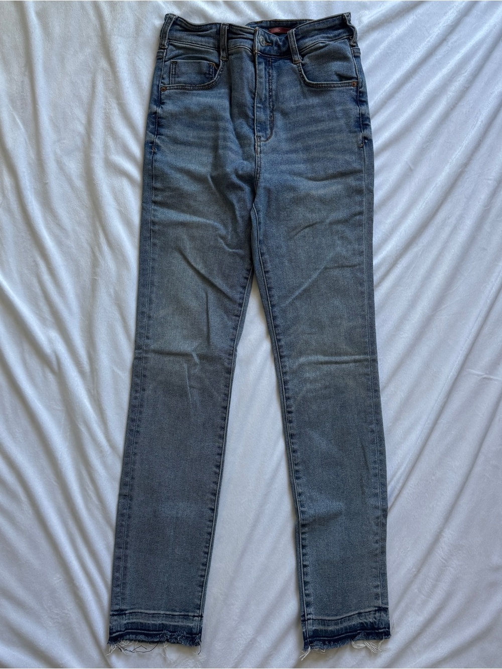 Anthropologie Skinny Jeans in Washed Gray-Blue